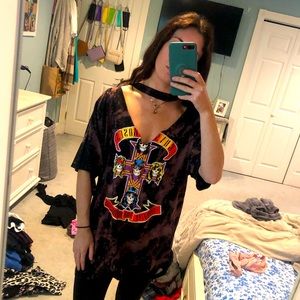Custom made Guns N’ Roses band oversized T-shirt
